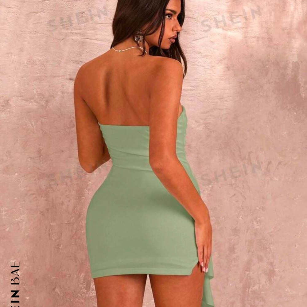 SHEIN Mint Green Strapless Dress - Picture 2 of 4
